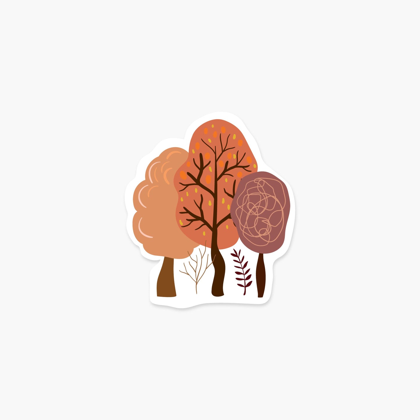 Autumn Trees 2.8 x 3.25 in - Fall & Autumn Sticker - Footnotes Paper