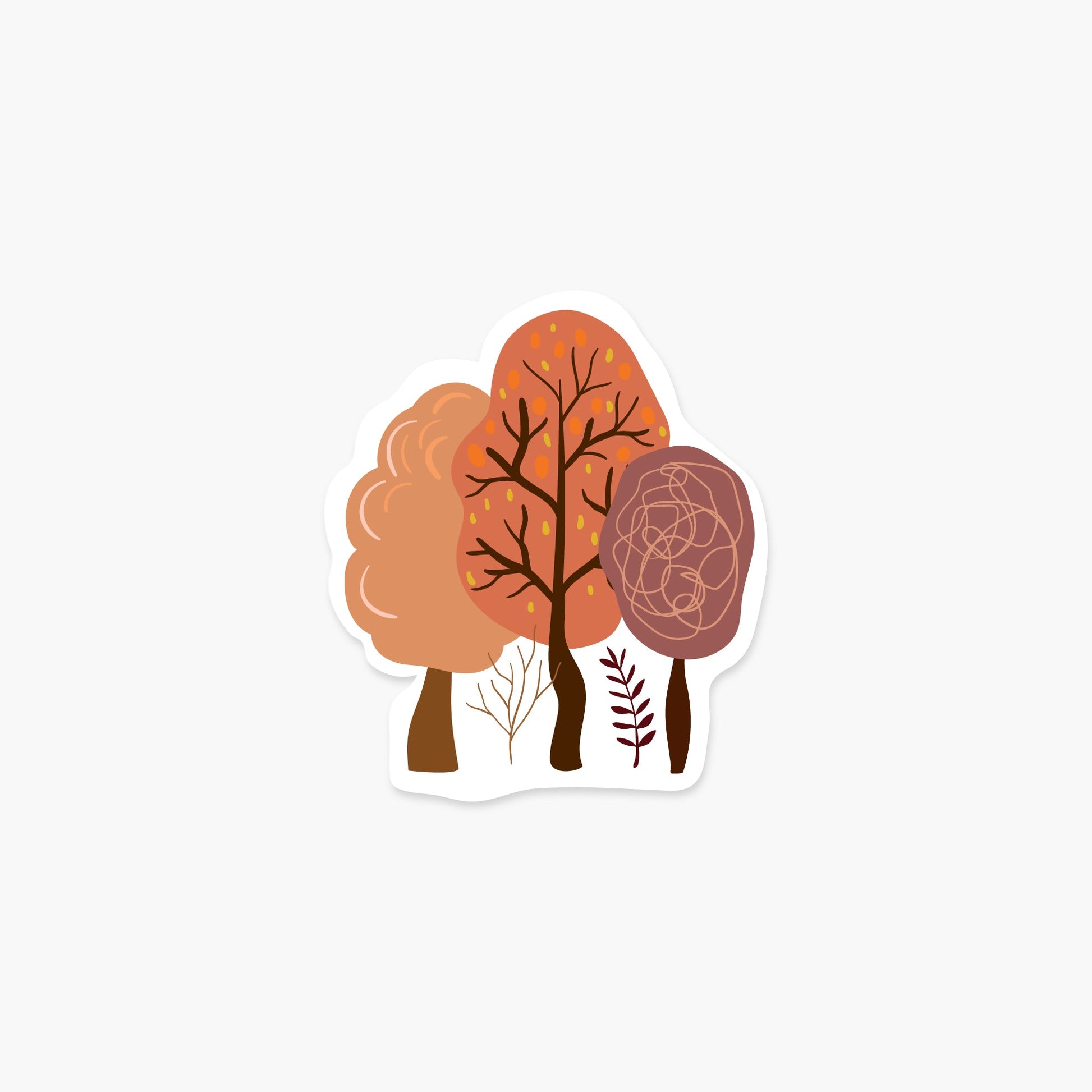 Autumn Trees 2.8 x 3.25 in - Fall & Autumn Sticker - Footnotes Paper
