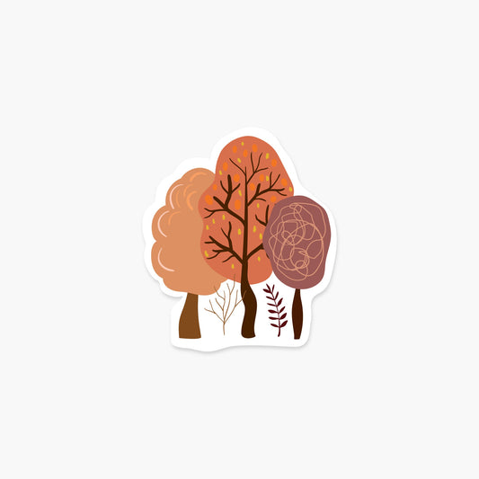 Autumn Trees 2.8 x 3.25 in - Fall & Autumn Sticker - Footnotes Paper