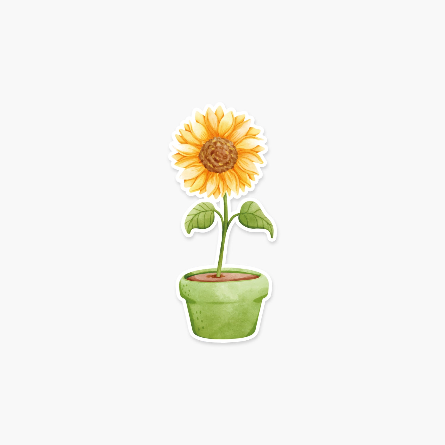 Sunflower in a Pot - Floral Sticker | Footnotes Paper