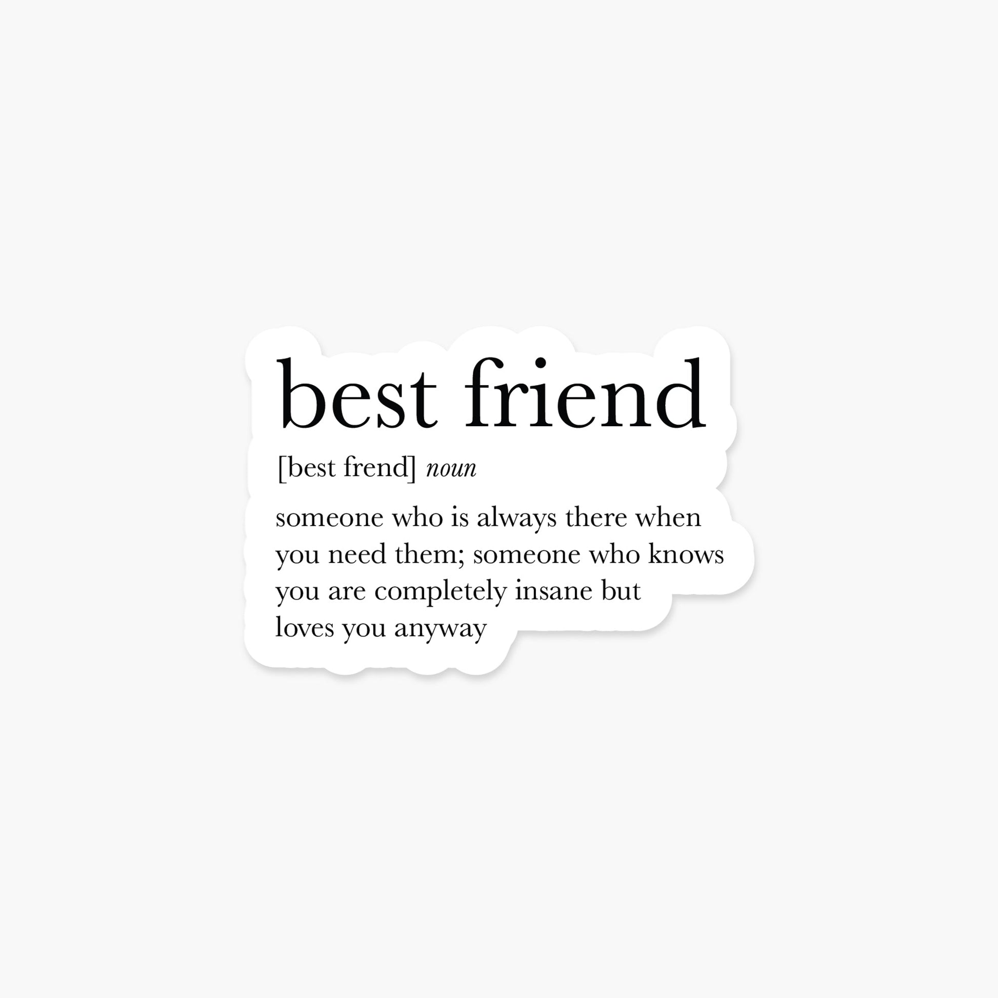 Best Friend Definition Sticker - Footnotes Paper