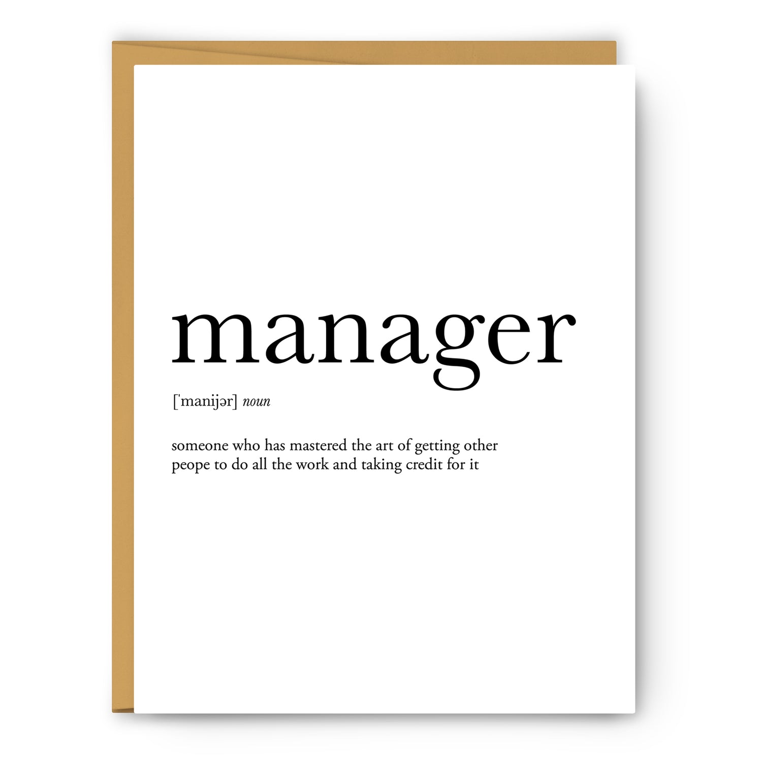 Manager Definition - Unframed Art Print Or Greeting Card