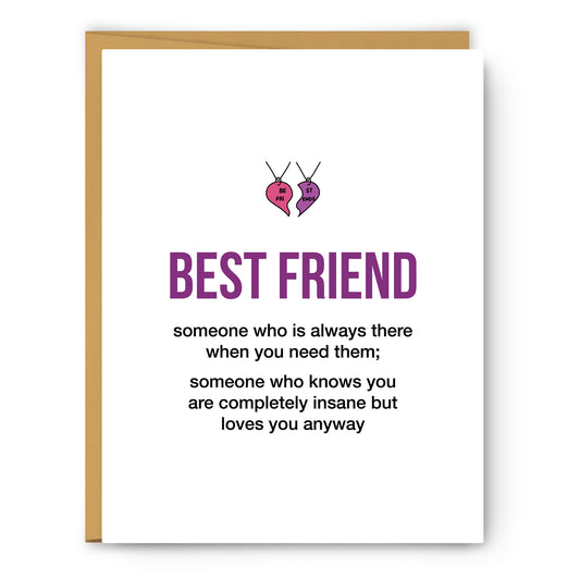 Best Friend Definition Illustration - Unframed Art Print Poster Or Greeting Card