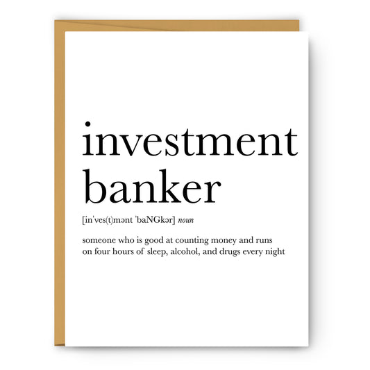 Investment Banker Definition - Unframed Art Print Or Greeting Card