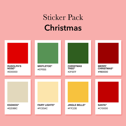 Christmas Color Palette - Sticker Pack - Footnotes Paper
