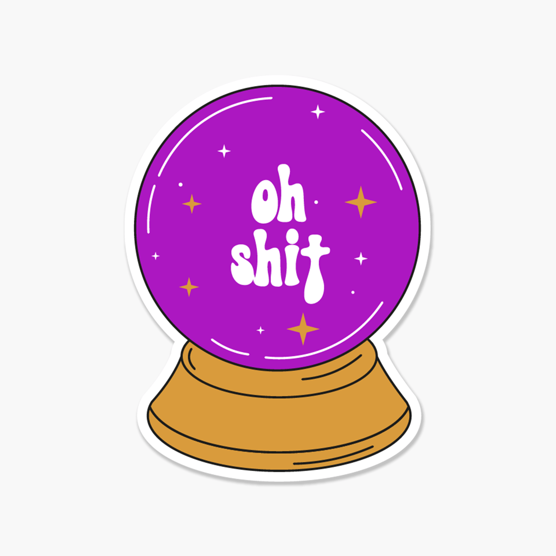 Crystal Ball Oh Shit - Everyday Sticker - Footnotes Paper