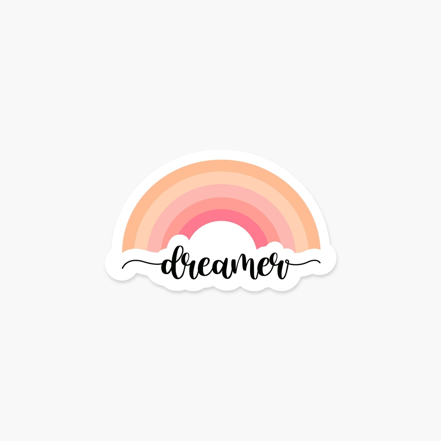Dreamer Pink Rainbow Sticker - Footnotes Paper