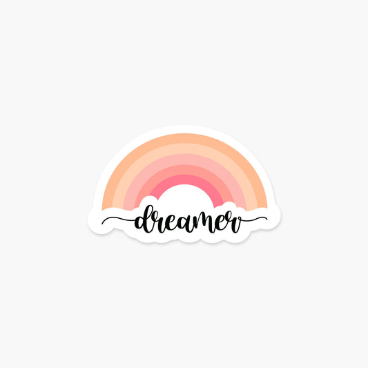 Dreamer Pink Rainbow Sticker - Footnotes Paper