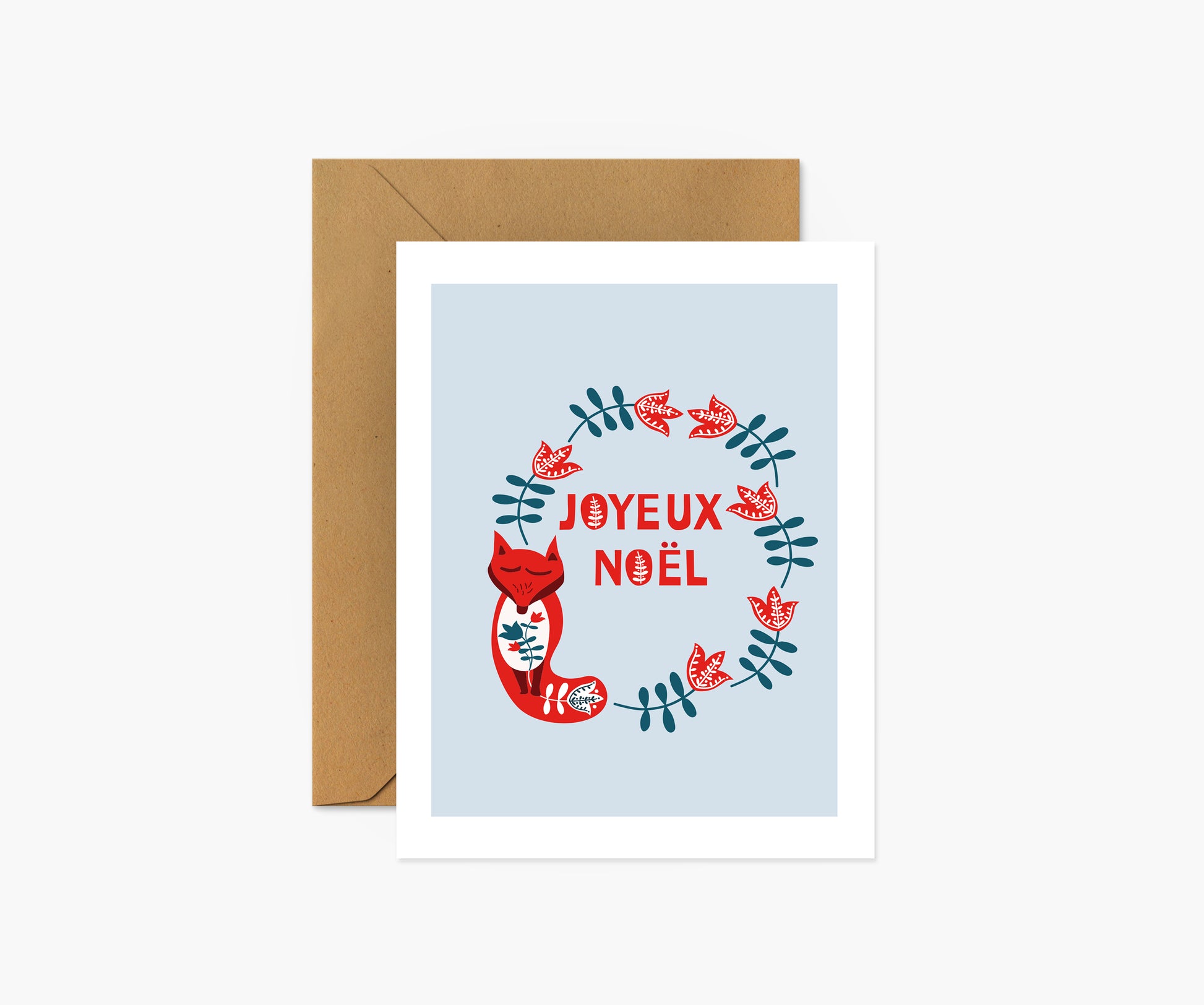 Joyeux Noel Fox Christmas Card | Footnotes Paper