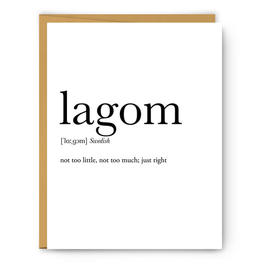 Lagom Definition - Unframed Art Print Or Greeting Card