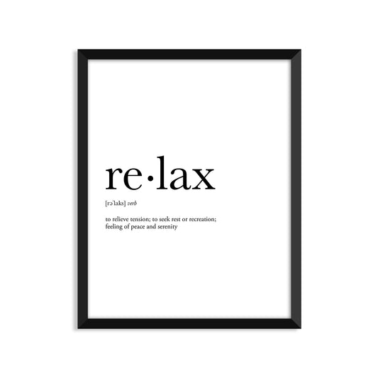 Relax Definition - Unframed Art Print Or Greeting Card
