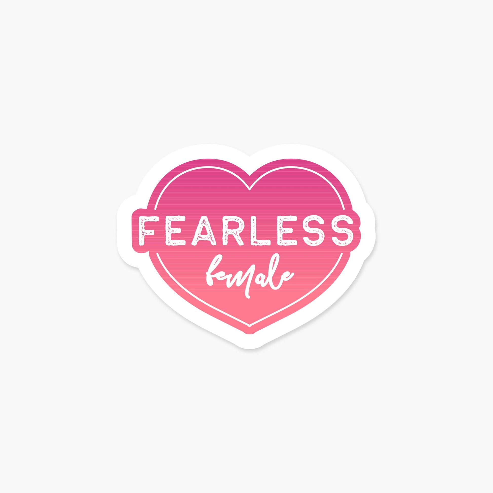Fearless Female Pink Heart Sticker - Footnotes Paper