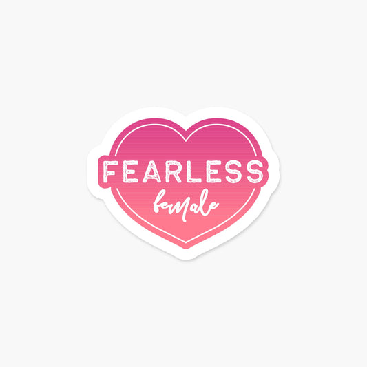 Fearless Female Pink Heart Sticker - Footnotes Paper