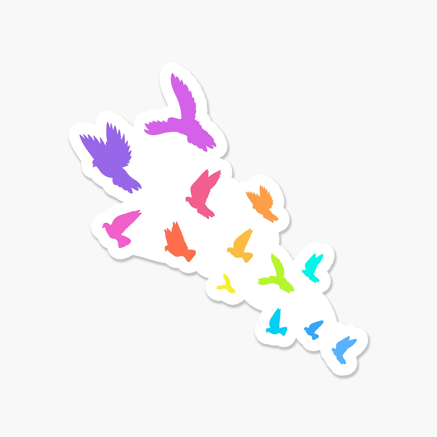 Flock of Birds - Multicolor 3 x 3 in - Everyday Sticker - Footnotes Paper