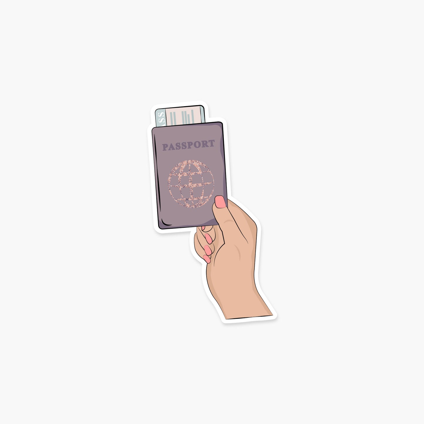 Girl Holding a Passport - Travel Sticker | Footnotes Paper