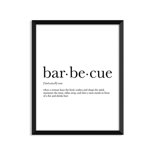 Barbecue Definition - Unframed Art Print Or Greeting Card
