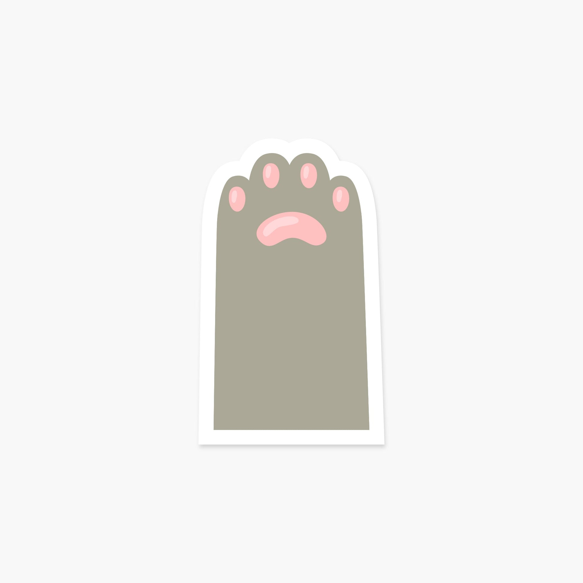 Gray Cat Paw Sticker - Footnotes Paper