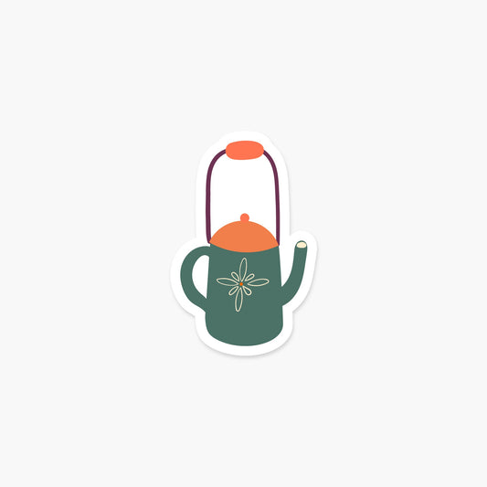 Green Tea Kettle 2.8 x 3.25 in - Fall & Autumn Sticker - Footnotes Paper