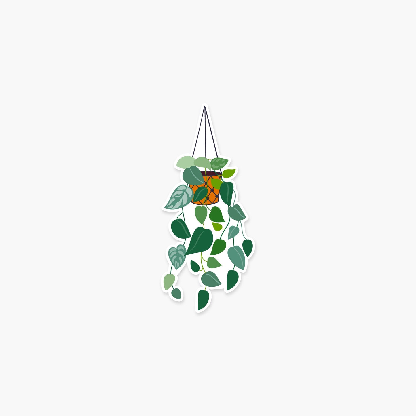 Hanging Pothos Plant 1.5 x 3.5 in - Plant Sticker - Footnotes Paper