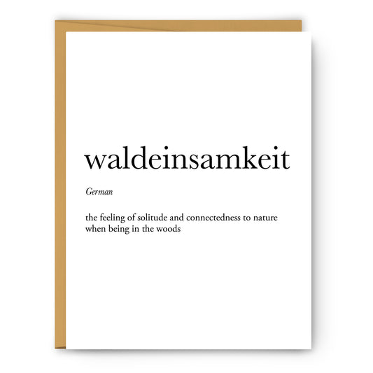 Waldeinsamkeit Definition Everyday Card