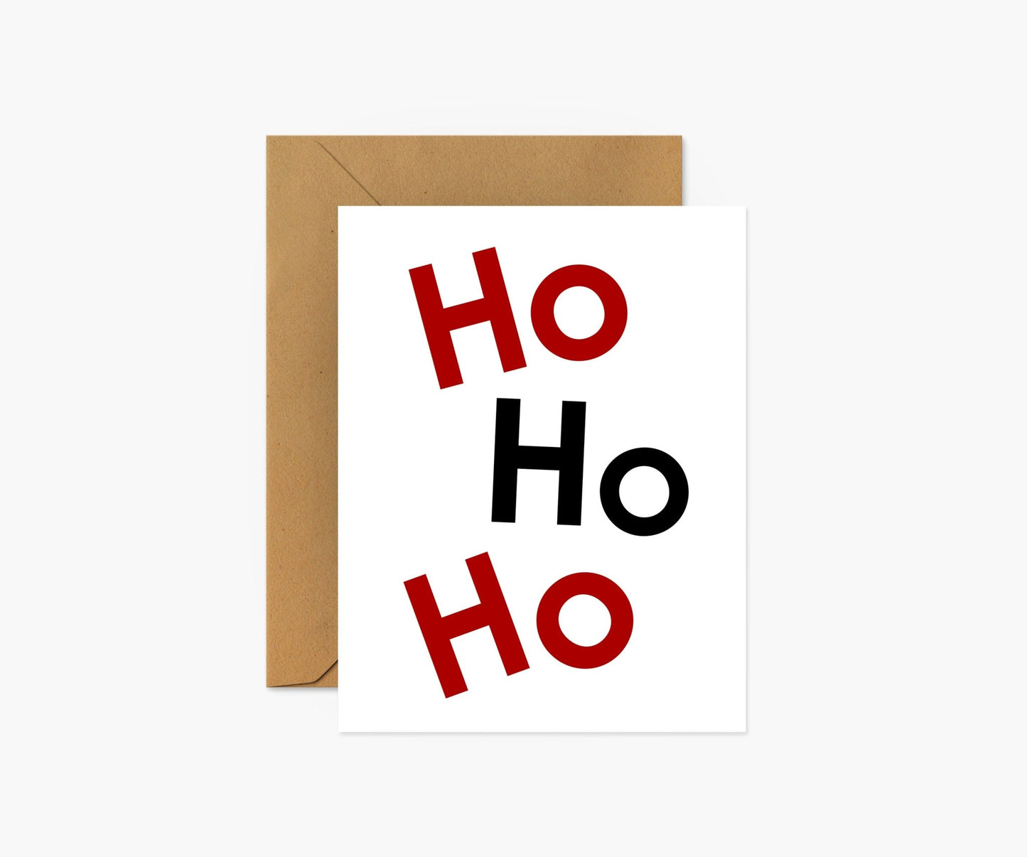 Ho Ho Ho Scandi Christmas Greeting Card - Footnotes Paper