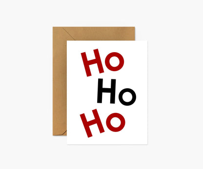 Ho Ho Ho Scandi Christmas Greeting Card - Footnotes Paper