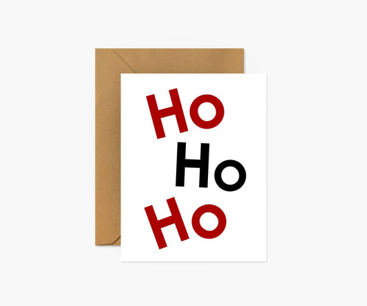 Ho Ho Ho Scandi Christmas Greeting Card - Footnotes Paper