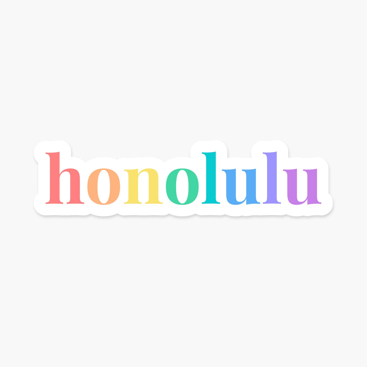 Honolulu, Oahu, Hawaii Sticker - Footnotes Paper