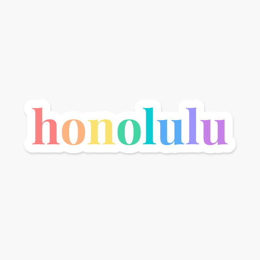 Honolulu, Oahu, Hawaii Sticker - Footnotes Paper