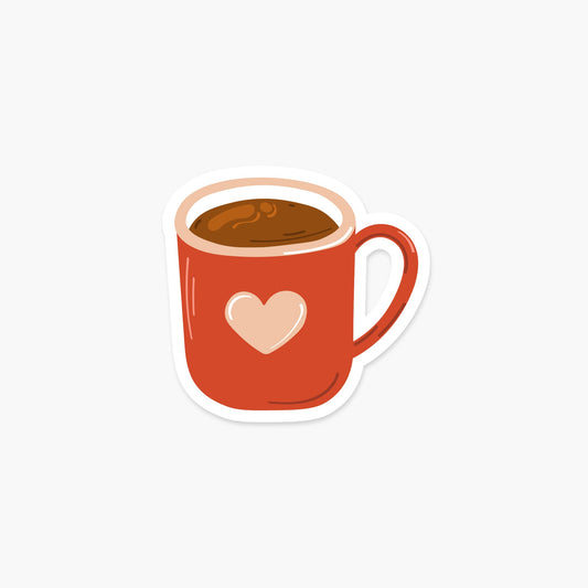 Hot Chocolate in a Red Mug Sticker - Footnotes Paper