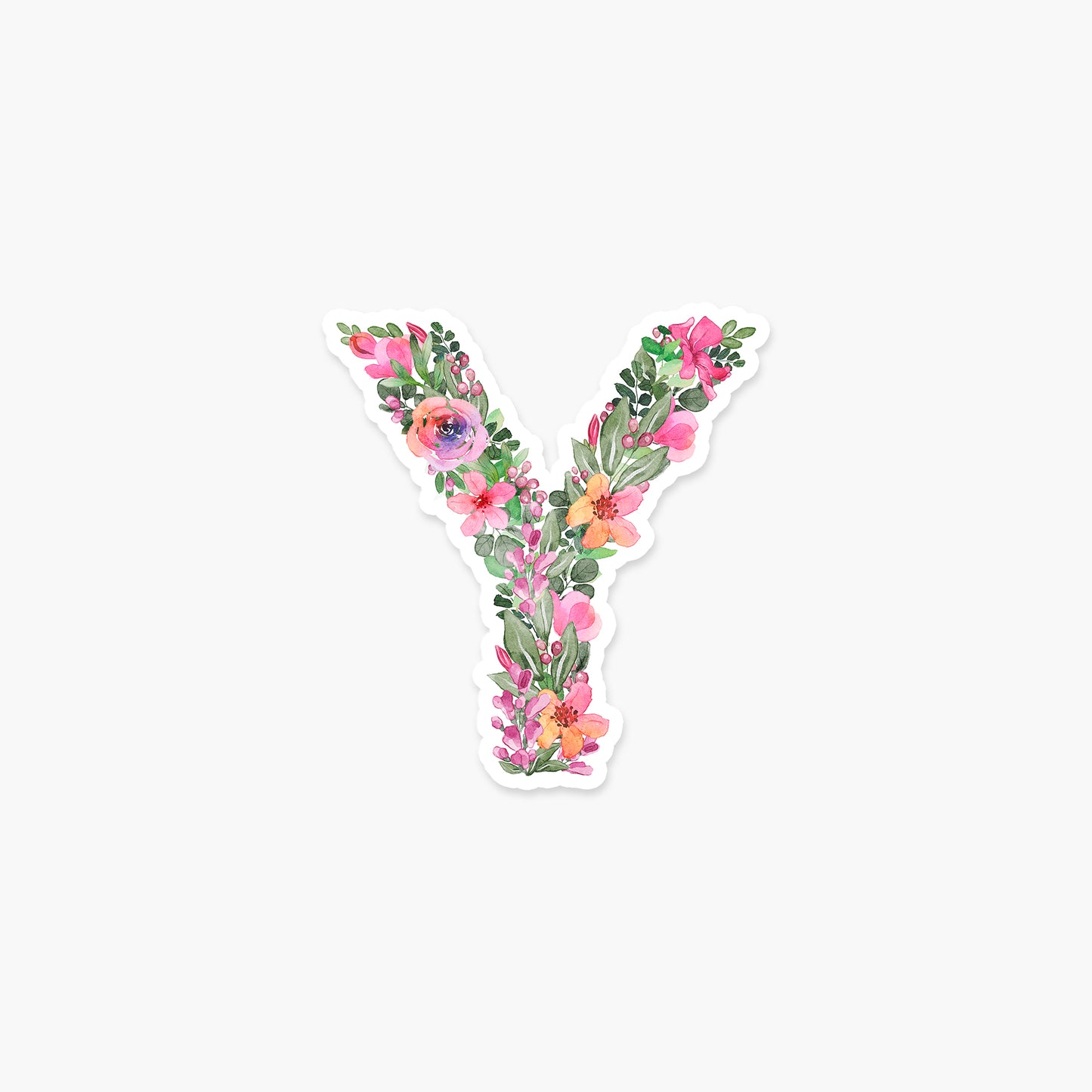Letter "Y" Floral - Monogram Initials Sticker | Footnotes Paper