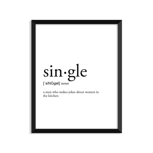 Single Definition - Unframed Art Print Or Greeting Card