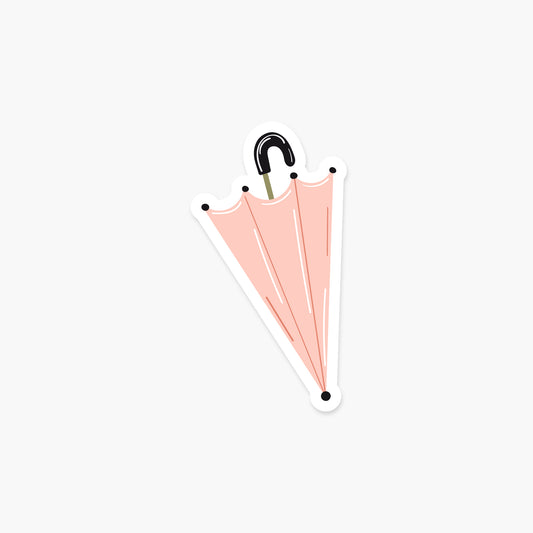 Pink Umbrella - Everyday Sticker | Footnotes Paper