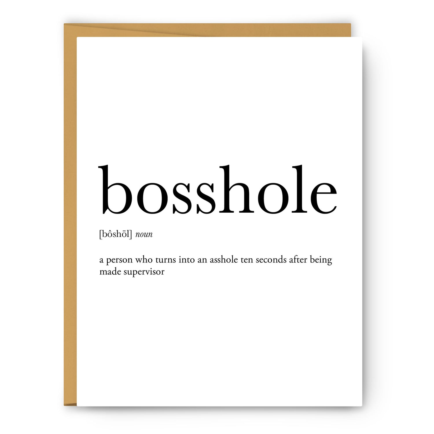 Bosshole Definition - Unframed Art Print Or Greeting Card