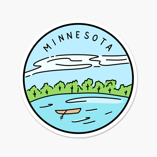 Minnesota Illustrated US State Travel Sticker | Footnotes Paper