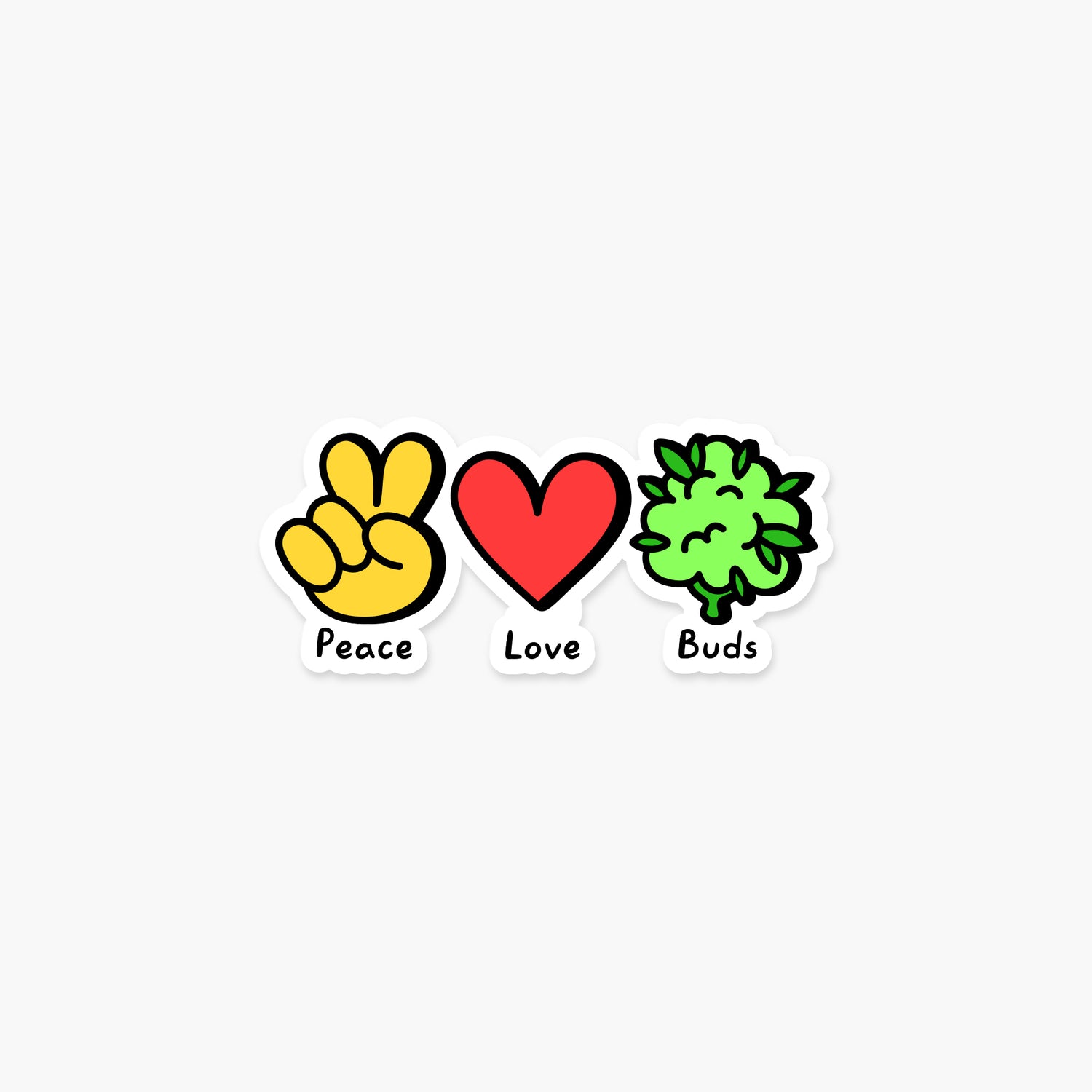 Peace Love Buds - Everyday Sticker | Footnotes Paper