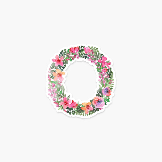 Letter "O" Floral Sticker - Footnotes Paper