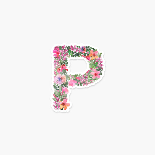 Letter "P" Floral Sticker - Footnotes Paper