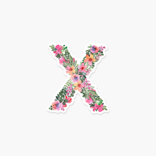 Letter "X" Floral Sticker - Footnotes Paper