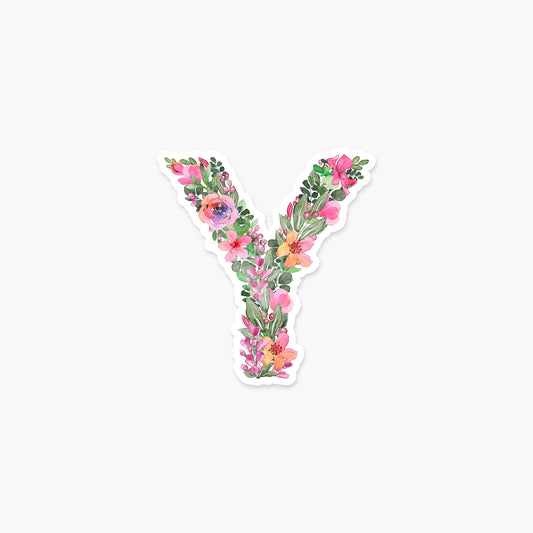 Letter "Y" Floral Sticker - Footnotes Paper