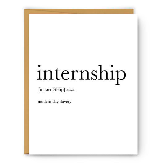 Internship Definition - Unframed Art Print Or Greeting Card