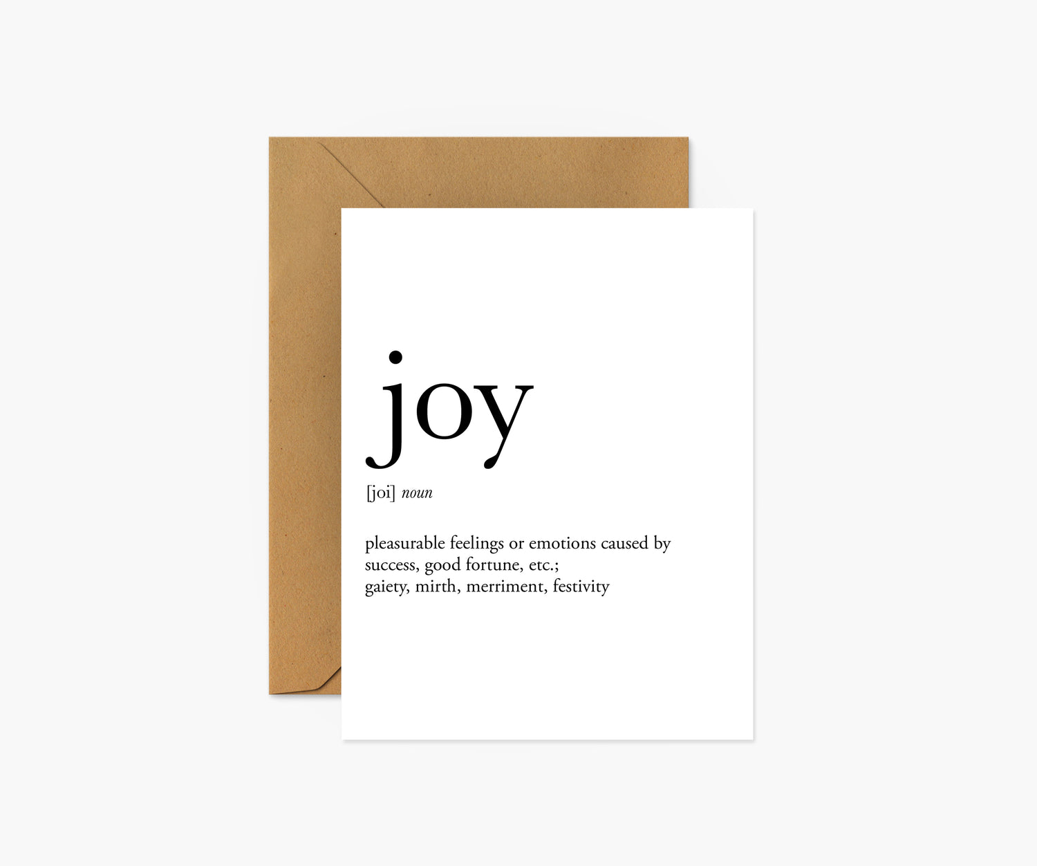 Joy Definition Christmas Card | Footnotes Paper