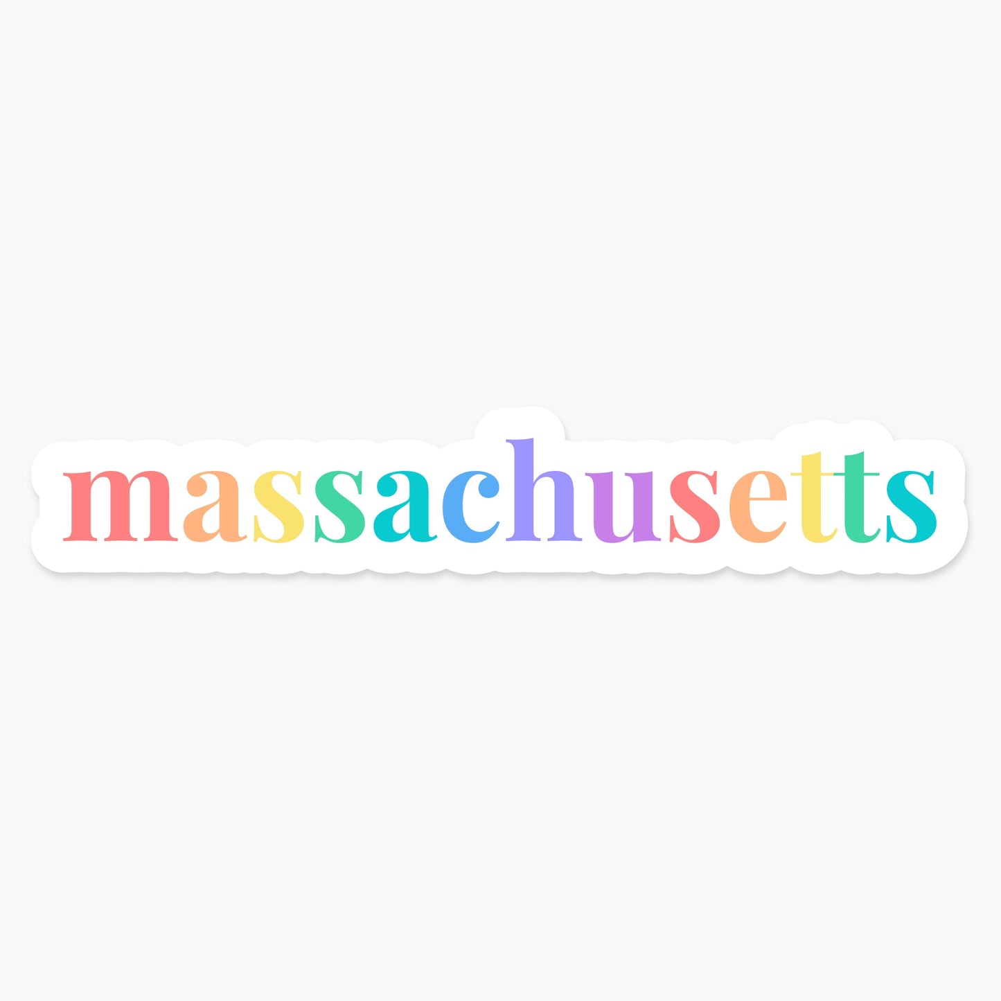 Massachusetts US State Sticker - Footnotes Paper