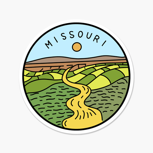 Missouri Illustrated US State 3 x 3 in - Travel Sticker - Footnotes Paper