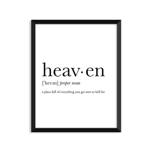 Heaven Definition - Unframed Art Print Or Greeting Card