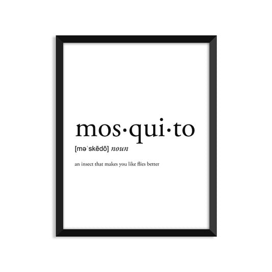 Mosquito Definition - Unframed Art Print Or Greeting Card