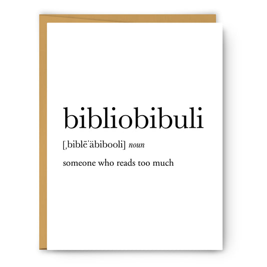 Bibliobibuli Definition Everyday Card