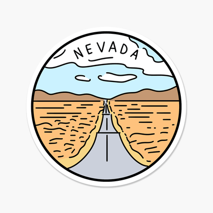 Nevada Illustrated US State 3 x 3 in - Travel Sticker - Footnotes Paper