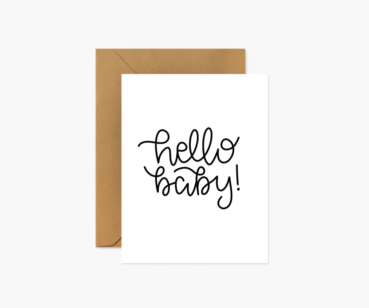 Hello Baby Script Baby Card | Footnotes Paper