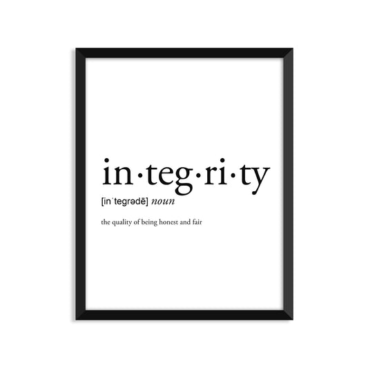 Integrity Definition - Unframed Art Print Or Greeting Card